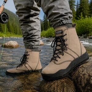 Caddis Explorer CA3905S Felt Sole Wading Boots Men's 12 Fly Fishing Taupe